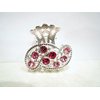 Generic small mini silver metal pink, amber brown or clear crystal hair claw clip (Primary color: Brown)