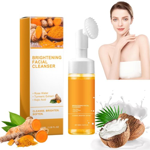 BeiBreeze Turmeric Facial Cleanser, Turmeric Face Wash, Foaming Facial Cleanser, Deep cleansing of facial skin, Turmeric Foaming Cleanser for All Skin