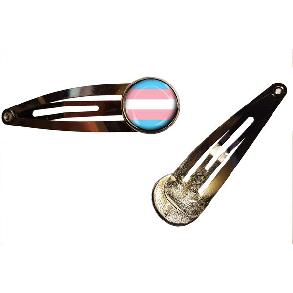 Transgender Flag Hair Clips handmade RESPECT & EQUALITY jewelry gift charm