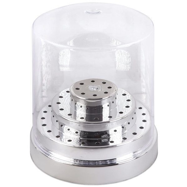 PANA Nail Drill Bit Holder Stand Display Organizer- Dust Proof Storage Container Box Case Tools for Home Use or Nail Salon - (48 Holes, Silver)