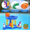 H-Style Inflatable Pool Basketball Hoop & Ring Toss Game, 2-in-1 Pool Floats Toys Games Set,Fun Summer Water Games Pool Toys for Toddler Kids,Teens,Adults and Family