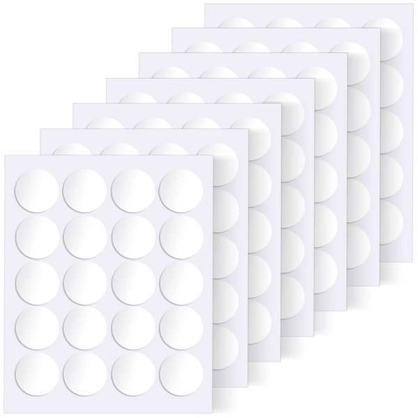 Surard Poster Putty, 140 Pcs 20mm/0.79" Adhesive Sticky Tack, Double Sided Removable Dots, Clear Round Reusable Mounting Stickers Transparent Tacky Circles Glue Tape for Hanging Pictures on Wall