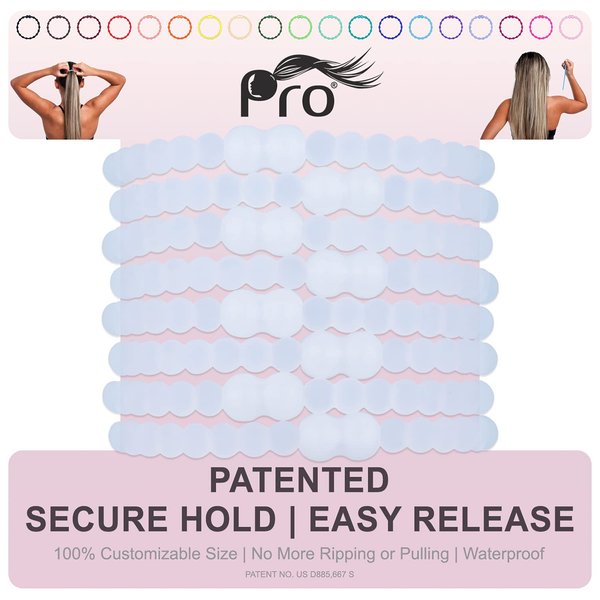 PRO Hair Tie - Easy-Release Clasp - Secure Hold - No Damage - Great for ANY Active Lifestyle (Clear 8 Pack of 8)