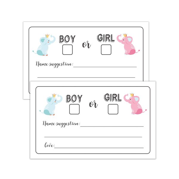 50 Gender Reveal Vote Cards, Gender Reveal Baby Shower Voting Cards for Boy or Girl, Gender Reveal Party Games, 3.5 X 2 Inches.