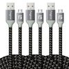 Fasgear Micro USB Cable 10 ft, 3 Pack Fast Charging Micro USB 2.0 High Speed Data Sync Nylon Braided Android Smartphone Charger Compatible for S7 Edge/Note 5,MP3,PS4, Kindle(Black)