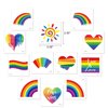 96 Sheets Rainbow Temporary Tattoos, Konsait Rainbow Flag Heart Tattoos Waterproof Body Art Sticker for Girls Boys Party Favors Pride Equality Parades Celebrations