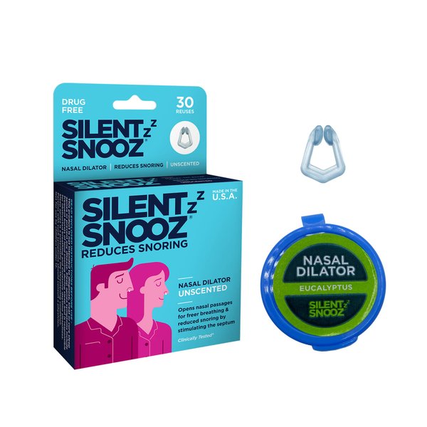 Silent Snooz Nasal Dilator Anti Snore Device - Reusable Unscented Nose Vent (30 Uses)