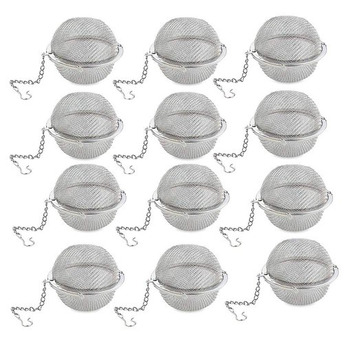 GOLF Tea Infuser,Extra Fine Mesh Tea Cup Filter Silicone Handle Stainless Steel Tea Strainer for Brew Loose Leaf Tea (12Pcs Tea Infuser)