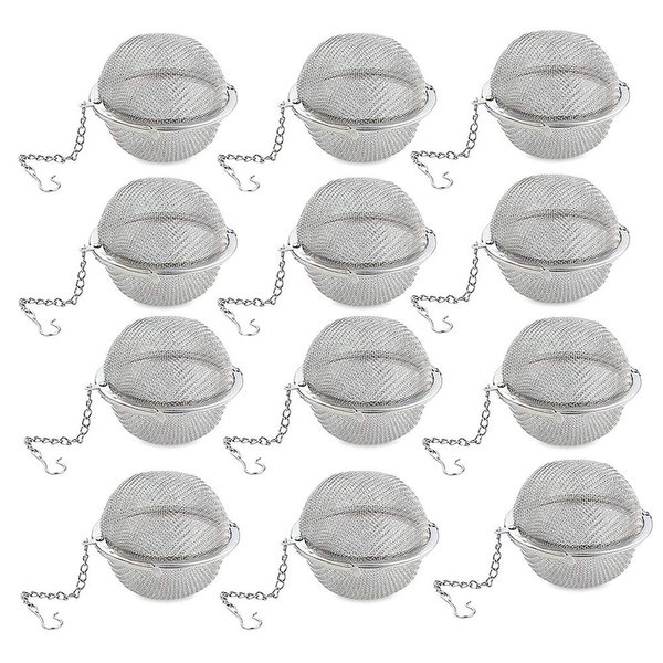 GOLF Tea Infuser,Extra Fine Mesh Tea Cup Filter Silicone Handle Stainless Steel Tea Strainer for Brew Loose Leaf Tea (12Pcs Tea Infuser)