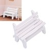 RiToEasysports Dollhouse Wooden Bench, 1:12 Scale Miniature Garden Bench High Simulation Miniature Bench Furniture Model White