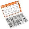 HELIFOUNER 100 Pieces M6 x 10mm /12mm /16mm /20mm /25mm /30mm /35mm, Phillips Pan Head Machine Screws, Metric Screws Bolts Washers Nuts Kit, 304 Stainless Steel