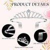 Yuefunny 24 Pcs Crystal Tiara Headbands for Women Princess Headband Girls Crown with Combs Crown Headband for Pageant Bridal Prom Party Gifts (Silver,Classic)