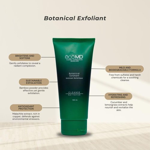 EcoMD Botanical Exfoliant, Gentle Weekly Facial Treatment, Sulfate-Free Formula, 150mL