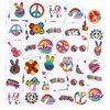 ADXCO 144 Pieces Hippie Tattoos Stickers Hippie Assorted Groovy Hippie Temporary Tattoos Waterproof Love and Peace Sign Hippie Tattoos Hippie Theme Party Tattoos for Hippie Party Favors