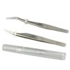 2 Pieces Vetus Eyelash Tweezers Fine Point High Precision Stainless Steel Tweezers with Suprior Case