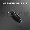 SF Strongest Magnetic Release Holder Keychain Fly Fishing Net Retractor Magnet Clip with Coiled Lanyard Carabiner - Black