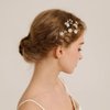 Wedding U Hair Pins for Flower Girl White and Gold Hair Clip for Bridesmaid 5 Pieces Gold Leaf and White Flower Wedding Hair Pieces for Bride and Flower Girls Hair Accessories