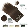 HUAYI Dark Brown Clip in Hair Extensions Real Human Hair 70g Remy Human Hair Clip in Hair Extensions 12 Inches Soft Silky Straight for Fashion Women 7pcs 16clips Brown Hair Extensions