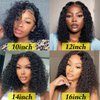 Recomtic Bob Wigs Human Hair Wet and Wave Lace Front Short Curly Wigs for Black Women Water Wave 4x4 Closure Wigs Human Hair with Baby Hair 150% Density Natural Color 10Inch