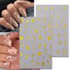 8 Sheets Metallic Sun Star Nail Art Stickers Moon Nail Stickers 3D Self-Adhesive Gold Nail Decals Sun God Asterisk Snake Eyes Nail Design Stickers for Women Acrylic Nails DIY Decoration Supplies