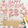 Fancypartyshop 28th Birthday Decorations - Rose Gold Happy Birthday Banner and Sash with Number 28 Balloons Latex Confetti balloons Ideal for Girl and Women 28 Years Old Birthday Rose Gold