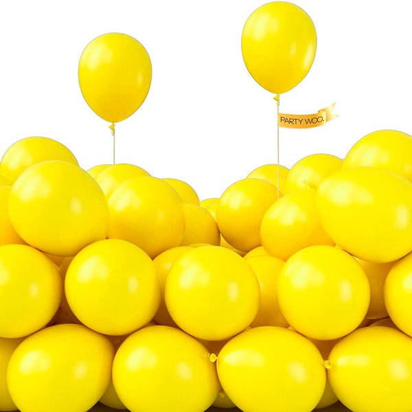 PartyWoo Yellow Balloons, 120 pcs 5 Inch Matte Yellow Balloons, Yellow Latex Balloons for Balloon Garland Balloon Arch as Party Decorations, Birthday Decorations, Baby Shower Decorations, Yellow-Y55