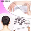 BEAUEXE Black Hairnets 30 PCS, 22" Invisible Hair Nets Elastic Edge Mesh for Women Bun Ballet Dancer Kitchen Food Serive