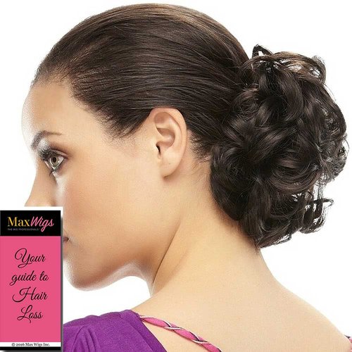 Fun Bun Hair Wrap Color 4H27 Iced Mocha - Easihair Hairpieces Elastic Band 4" Length UpDo Ponytail Accent Synthetic Fiber Curly Wavy Locks 676a Bundle MaxWigs Hairloss Booklet