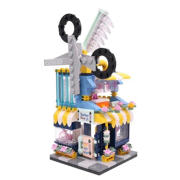 General Jim's Barber Shop Fun and Detailed 273 Piece City Modular Building Blocks Brick Playset or Model or Decoration Comes with Light Kit Fun for Teens and Adults