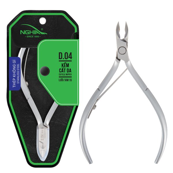 NGHIA Cuticle Nipper - D-04 JAW 12 | Stainless Steel | Durable and Sharp | Ergonomic Design | Grey Plated | Ideal for Salons and Home Use