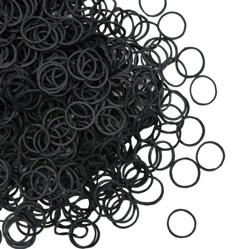 1000 Pcs Mini Rubber Bands Elastic Hair Ties for Hair Making Hairstyle (Black)