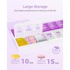 AMOOS Weekly Pill Organizer 2 Times a Day, Stylish Pill Box 7 Day AM PM with Large Compartments, Pill Case Easy to Use, BPA-Free Pill Container for Vitamins, Fish Oils, Supplements, Medicines, Purple