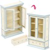 TOYANDONA Wooden Dollhouse Bookshelf Cabinet, 1:12 Scale Mini Bookcase Display Shelf Miniature Dollhouse Furniture Kids Pretend Play Toy for Doll House Accessories