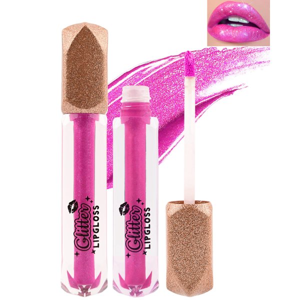 Matte Glitter Liquid Lipstick Lip Gloss- 1Pcs Long Lasting Waterproof Diamond Shimmer Red Pink Sparkly Glossy Metallic High Pigment Non-Stick Cup Tint Lip Stain, Christmas Makeup Gift for Women-03#