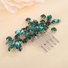 Teyglen Rhinestone Bride Wedding Hair Comb Green Crystal Bridal Hair Side Comb Hair Accessories Headpiece Wedding Hair Piece for Women (Peacock green)