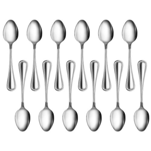 New Star Foodservice 58123 Slimline Pattern, 18/0 Stainless Steel, Dinner/Dessert Spoon, 7.25-Inch, Set of 12