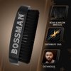 Bossman Beard Brush for Men - Hand Held Boar & Nylon Bristle Brush - Detangling Brush for Beard and Hair Care