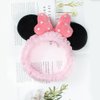 JIAHANG Mouse Ears Facial Spa Headbands, Coral Fleece Wash Face Hair Band, Velvet Bow Shower Hair Band for Girls Women Make up Hair Accessories