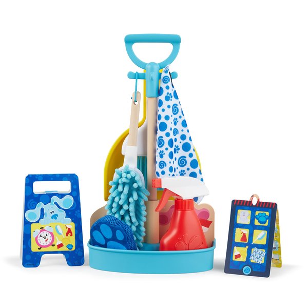 Melissa & Doug Blue’s Clues & You! Clean-Up Time Play Set - Toddler Toy Cleaning Set, Pretend Home Cleaning Set, Kids Broom And Mop Set, Pretend Play Cleaning Toy, Blue's Clues Toy For Kids Ages 3+