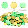 Boao 120 Pieces St. Patrick's Day Coins Shamrock Luck Coins Green and Gold Coins Irish Four Leaf Clover Coins for St. Patrick's Day Party Favor Supplies