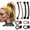 FRDTLUTHW 8PCS Spiral Double Knotting Braided Hair Ties for Ponytail Holders,No Damage Elastic Hair Tie Scrunchies for Long Thick Thin Hair,Black Hair bands for Sports,Hair Accessories for Women