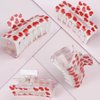Valentine's Day Square Claw Clips for Thick Thin Hair, 3" Medium Hair Clips with Red Heart Patterns Non-Slip Hair Claw Clips Strong Hold Hair Styling Accessories for Women Girls Bridesmaid Gift, 1Pack