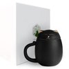 Liywall - Ceramic Tea Mug with Infuser and Lid, Cat Design Handmade Porcelain Tea Cup Strainer With Portable Shockproof Storage Case for Travel Office Home,Wife Girlfriend Gift - Black