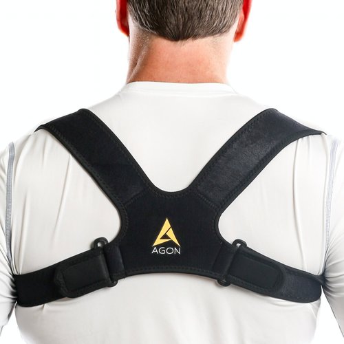 AGON® Posture Corrector Clavicle Brace Support Strap, Posture Brace Medical Device to Improve Bad Posture, Thoracic Kyphosis, Shoulder Alignment Upper Back Pain Relief for Men & Women (Small/Medium)