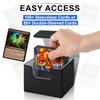 TiopLior Card Deck Box Fit for MTG Deck Box with Black Card Dividers, 4 Pack Horizontal Leather Deck Card Box for TCG Magic Commander Trading Card Deck Box Card Storage Box