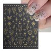 8 Sheets Star Moon Sun Nail Art Stickers Decals 3D Self-Adhesive Nail Art Decoration Decals Holographic Laser Design Star Nail Decals Moon Sun Nail Charms for Women and Girls DIY Acrylic Nail Art