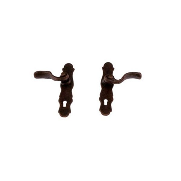 Dollhouse Miniature Bronze French Lever Style Door Handles