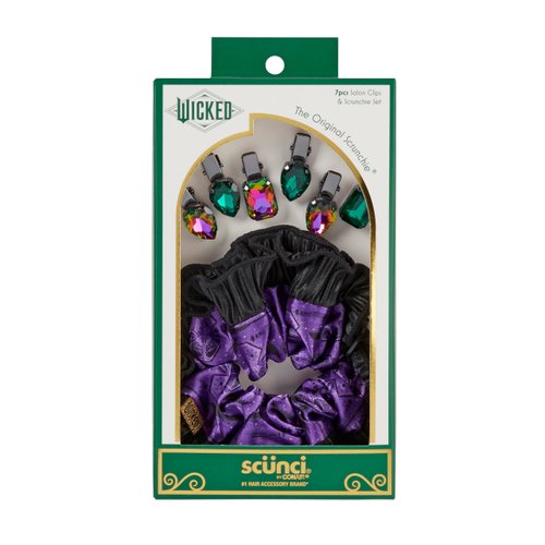Wicked Elphaba Scrunchie & Hair Clip set - hair clips - hair accessories - hair accessories for girls - gifts for her - Scunci by Conair - 7PK