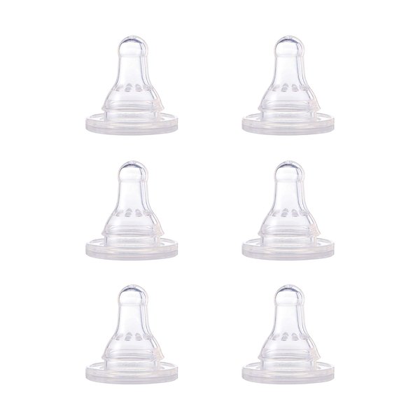 NUK First Essentials Replacement Baby Bottle Nipples, 6 Pack