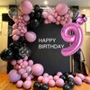 40 inch Hot Pink Number 3 Balloon & Mini Mouse Head Balloon, 3rd Birthday Party Decoration Balloons, Cartoon Mouse Birthday Party Supplies, Princess Birthday Party Decorations Supplies